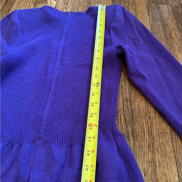 Pat Sandler for Wellmore Vintage Midi Long Sleeve Purple Sheath Dress Size 6 - Picture 6 of 10